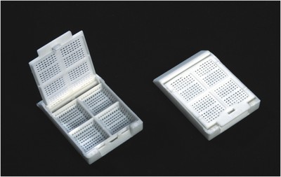 Embedding Cassettes, POM Material Square Holes 0.5X0.5mm, Hinged Lid White/Blue/Pink/Yellow/Green Co